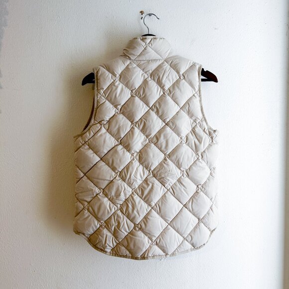 J. CREW Down Quilted Excursion Vest in Bisque/Cream with Gold Tone Hardware SZ S - Picture 2 of 7